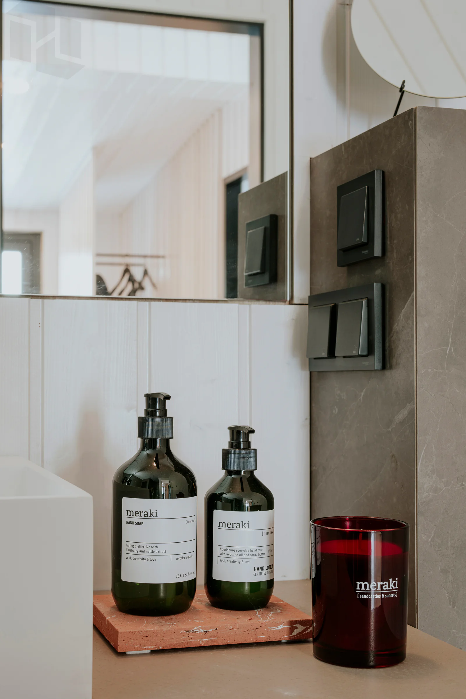 Kitchen remodel detail with cabinetry, counter surfaces, and coordinated finish selections